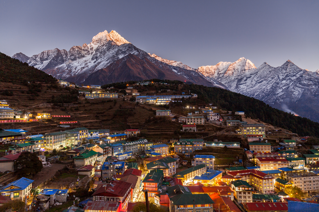 Pur. S. Namche Bazaar at night EBC trek Nepal