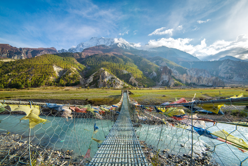 Ours. S. Annapurna Circuit suspension bridge