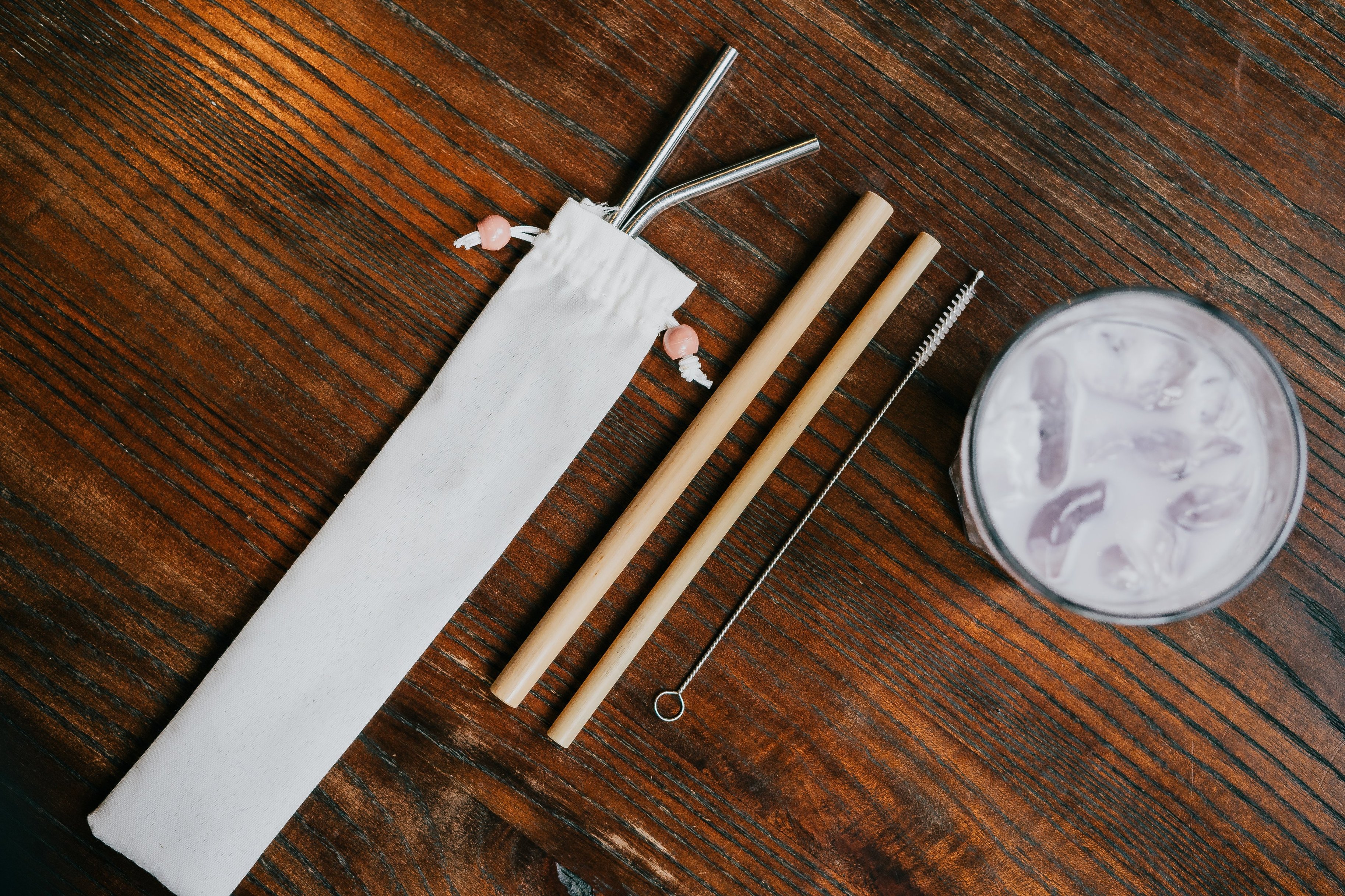 reusable straws bamboo steel sustainable packing green