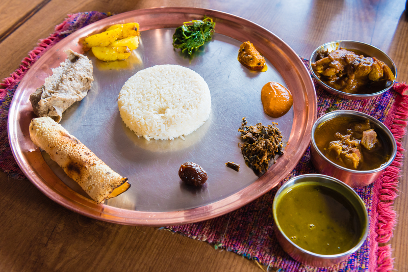 Ours. Top view over Dal bhat plate