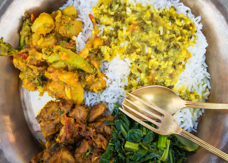 Ours. Nepal dal bhat with meat