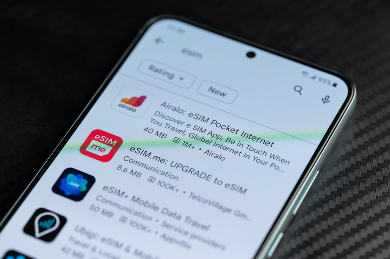 Ours. eSIM apps on a smartphone screen