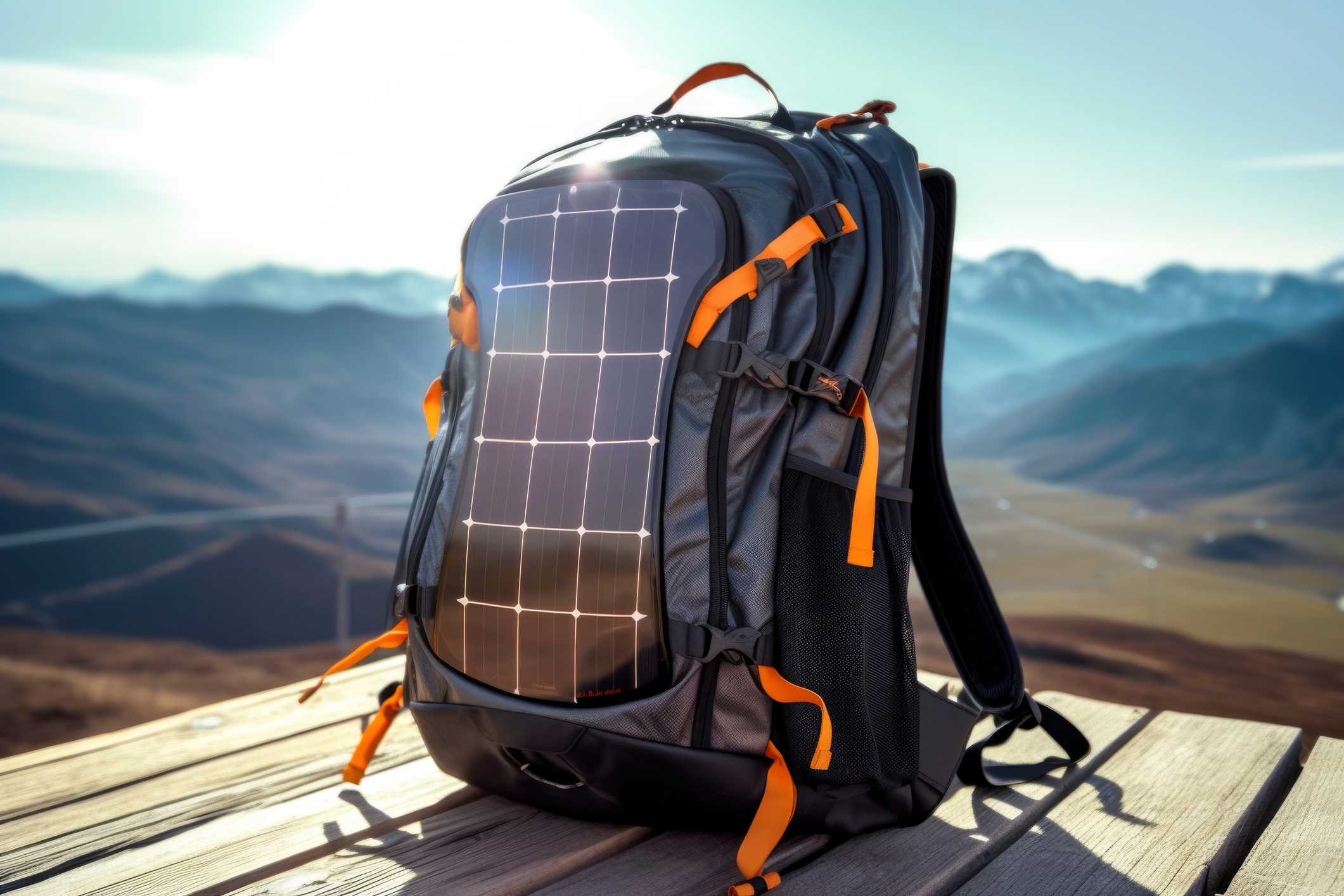 Backpack with built-in solar charger