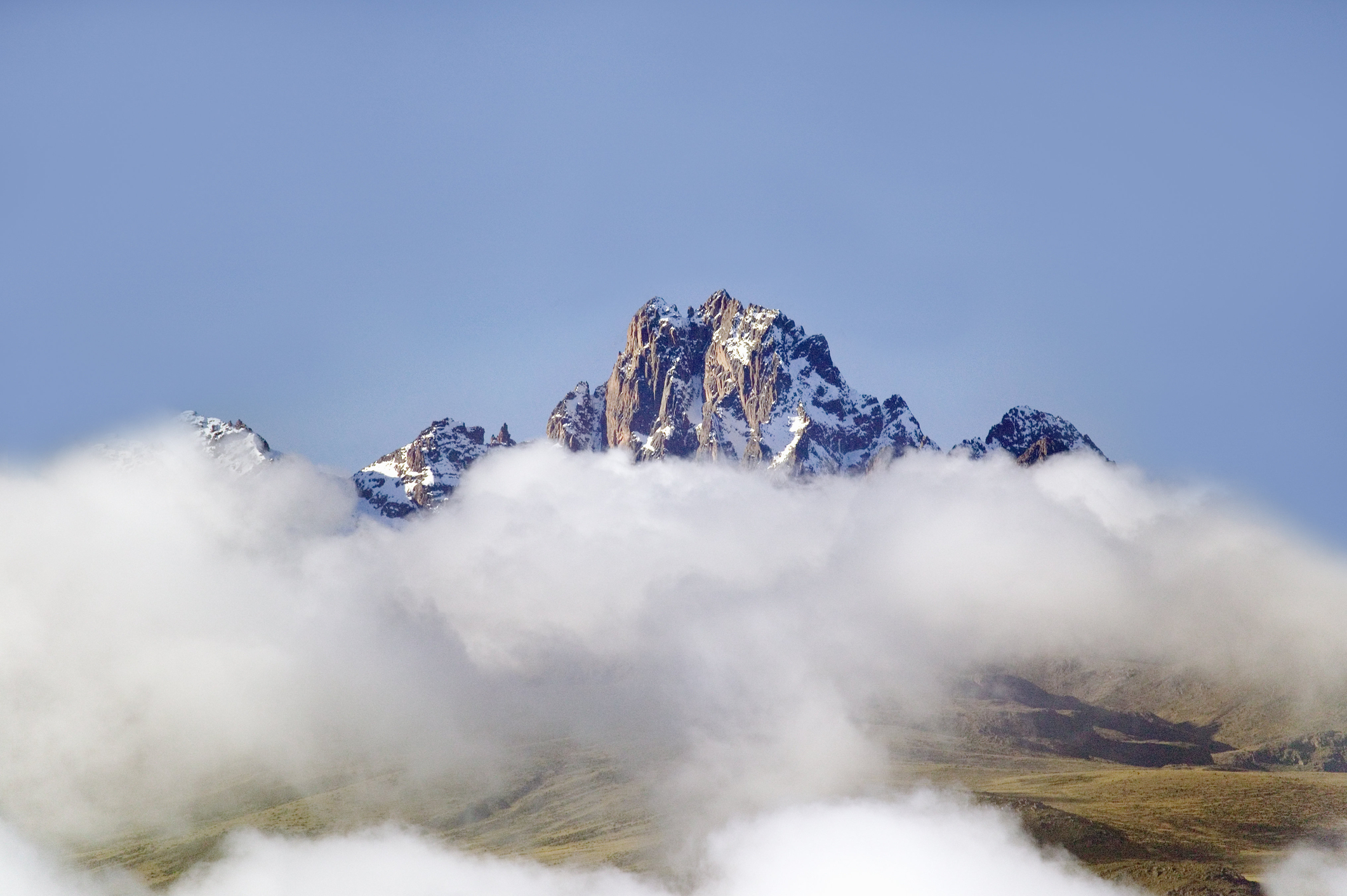 Mount Kenya ringed by cloud