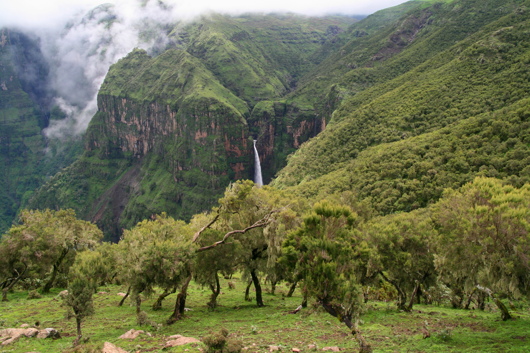 Waterfall in Simien Mountains of Ethiopia