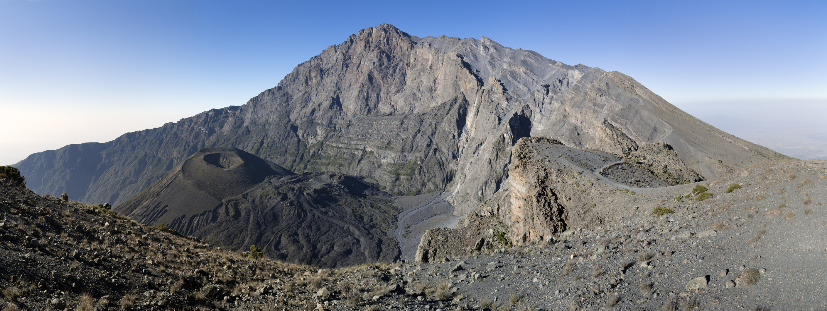 Mt Meru and ash cone. Tanzania. Africa. Rhino Point.