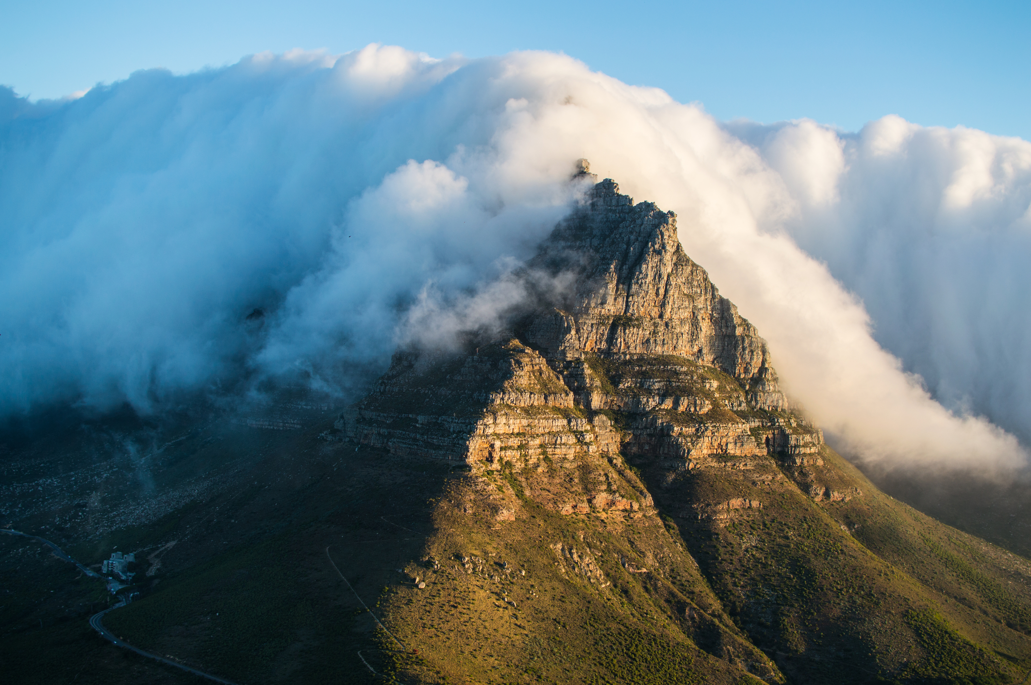 Table Mountain covered in cloud, it's so-called Table Cloth