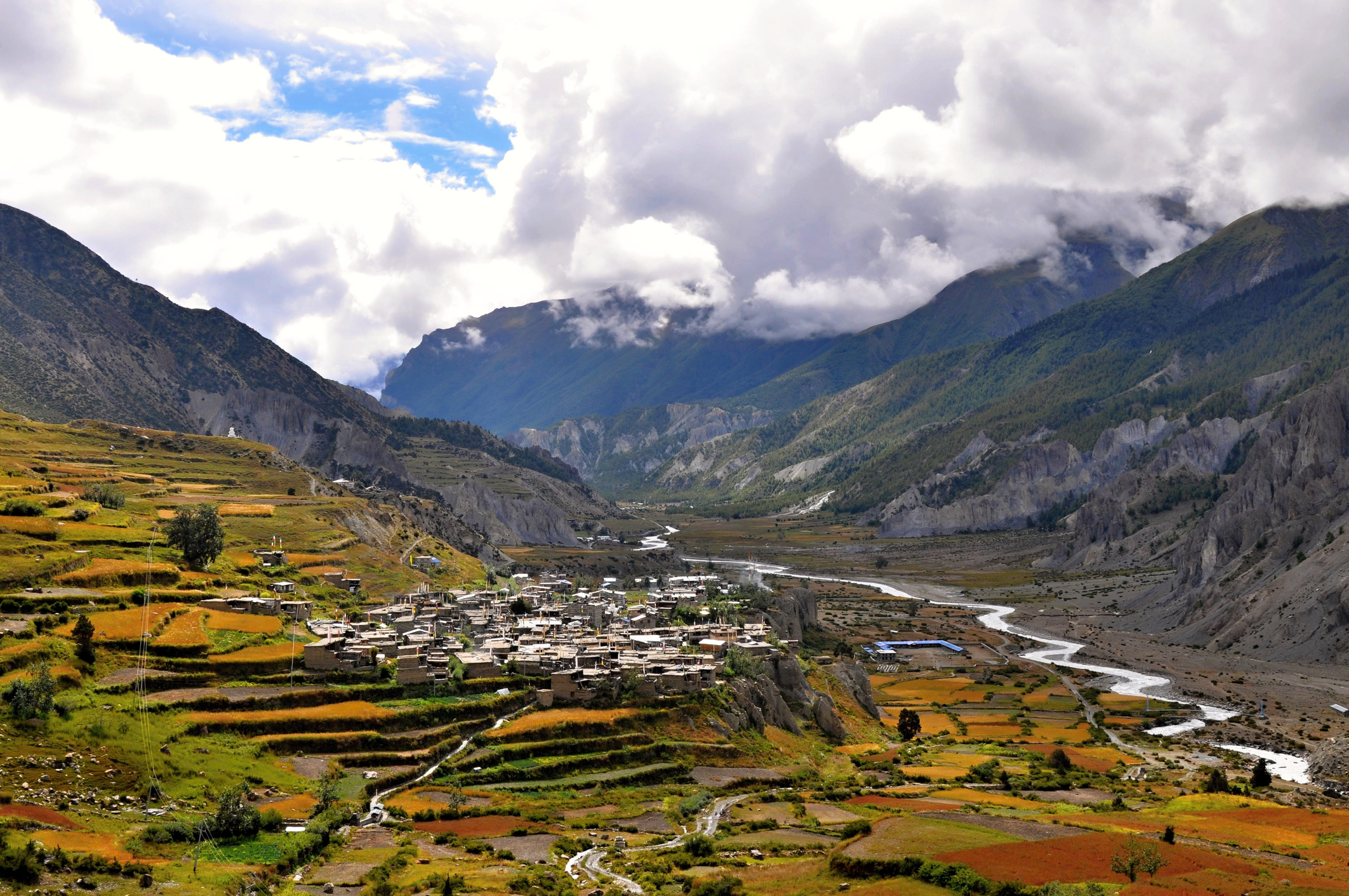 Manang village or town, Marsyangdi River Valley