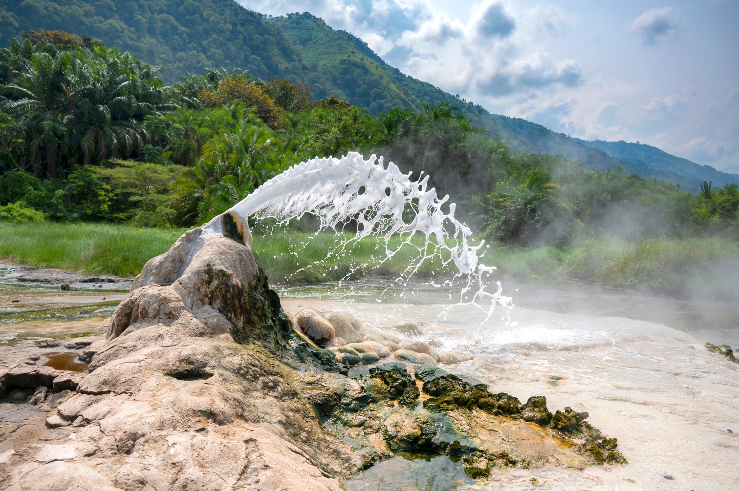 Ours. S. Geothermal hot spring in Semuliki National Park, Uganda