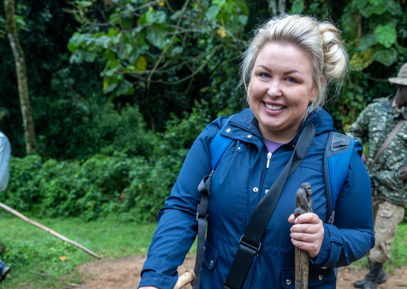 Woman before setting off on a gorilla trek