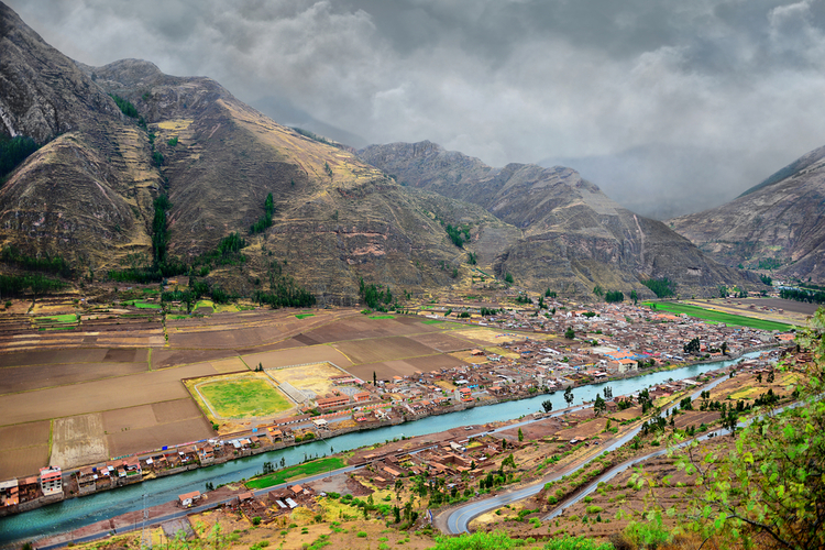 Ours. Urubamba River as seen from above, Sacred Valley, Cusco region, Peru