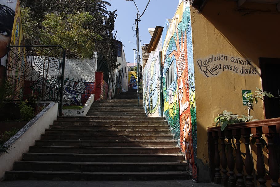 Graffiti steps street Barranco Lima Peru