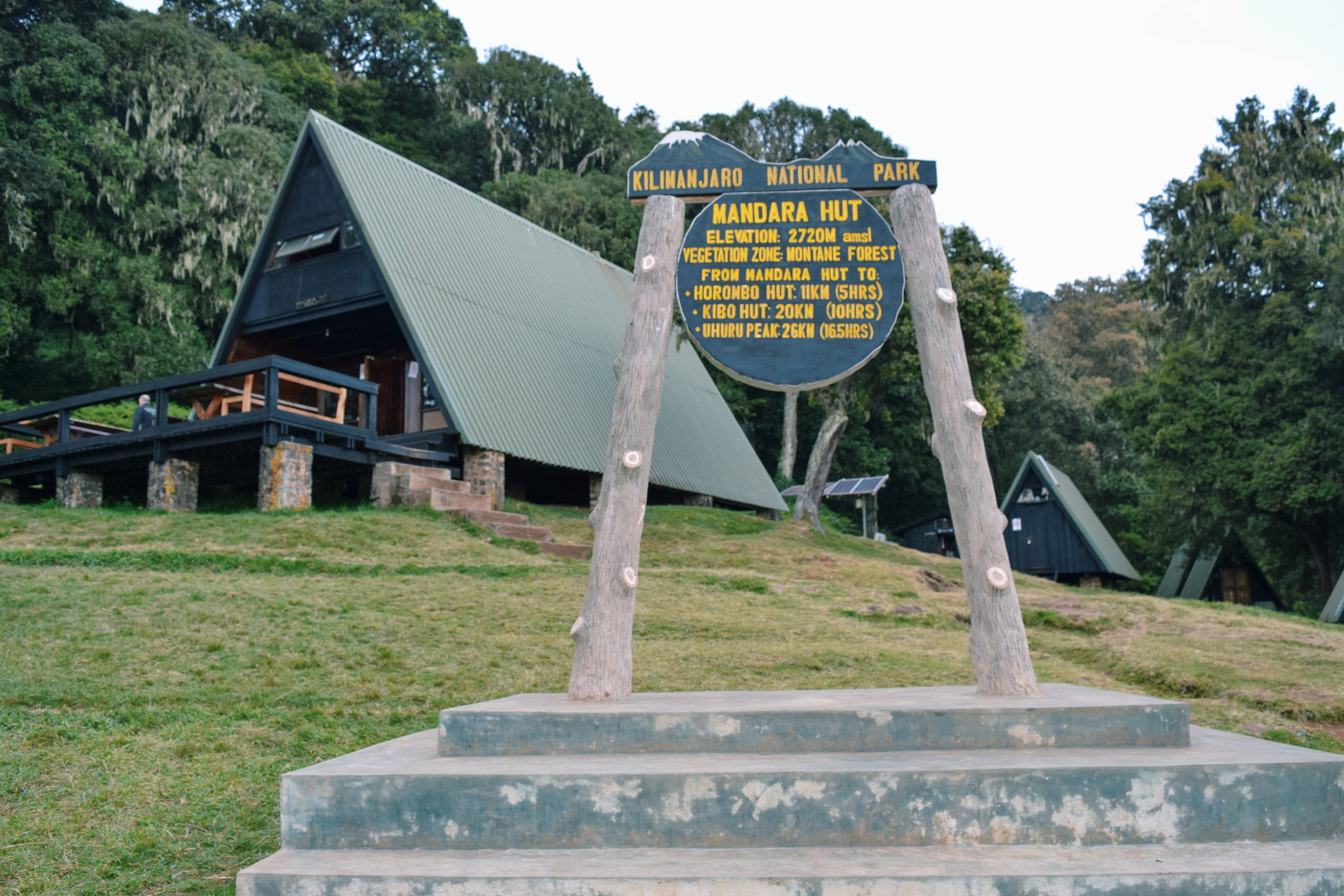 Enjoying a cold evening at Mandara Hut, Mount Kilimanjaro, Tanzania