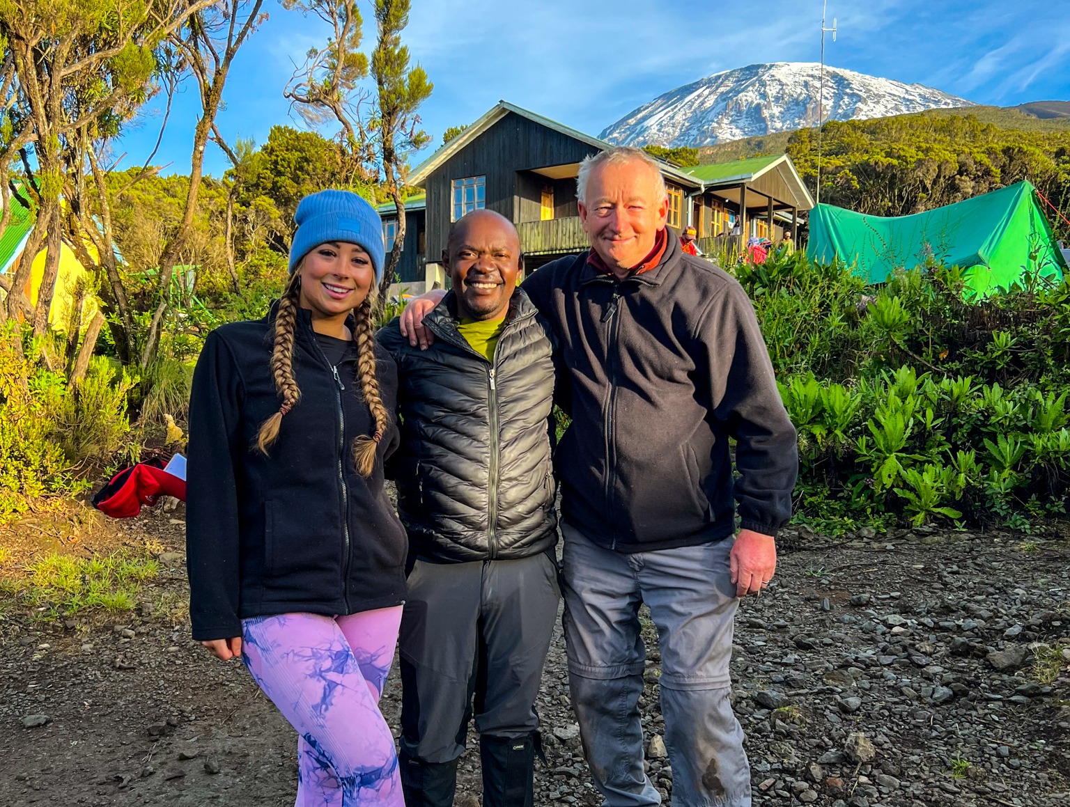 Kilimanjaro - Climbers and guide - Portrait - Alicia Garrett