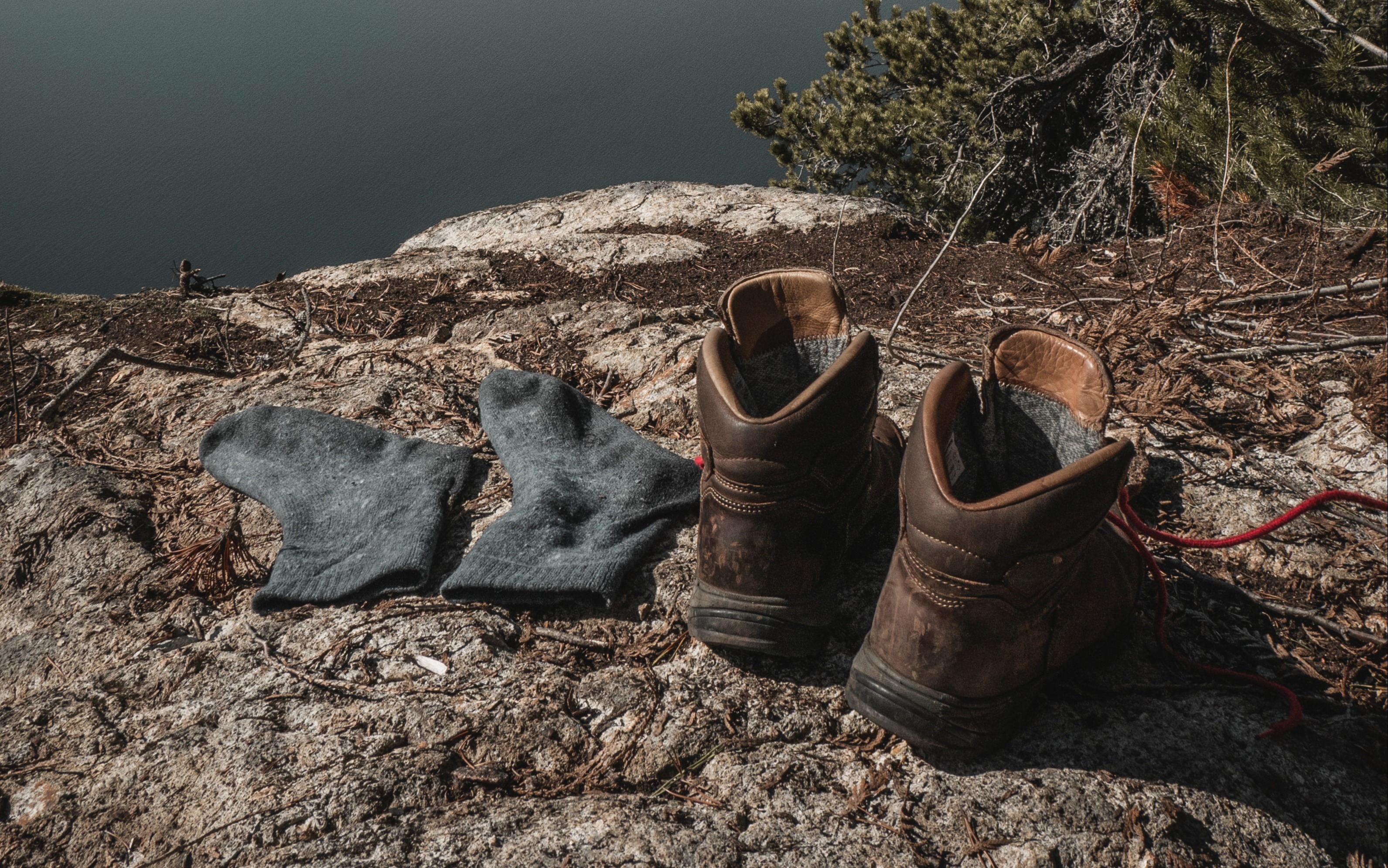Hiking boots and socks