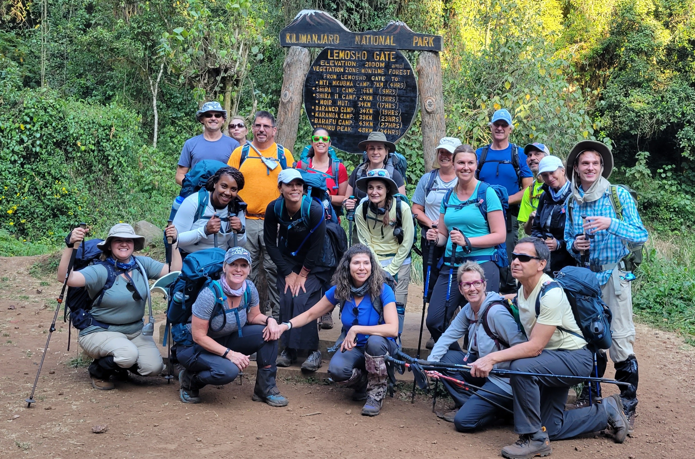Lucy Lofton photo of group pics at Lemosho Gate