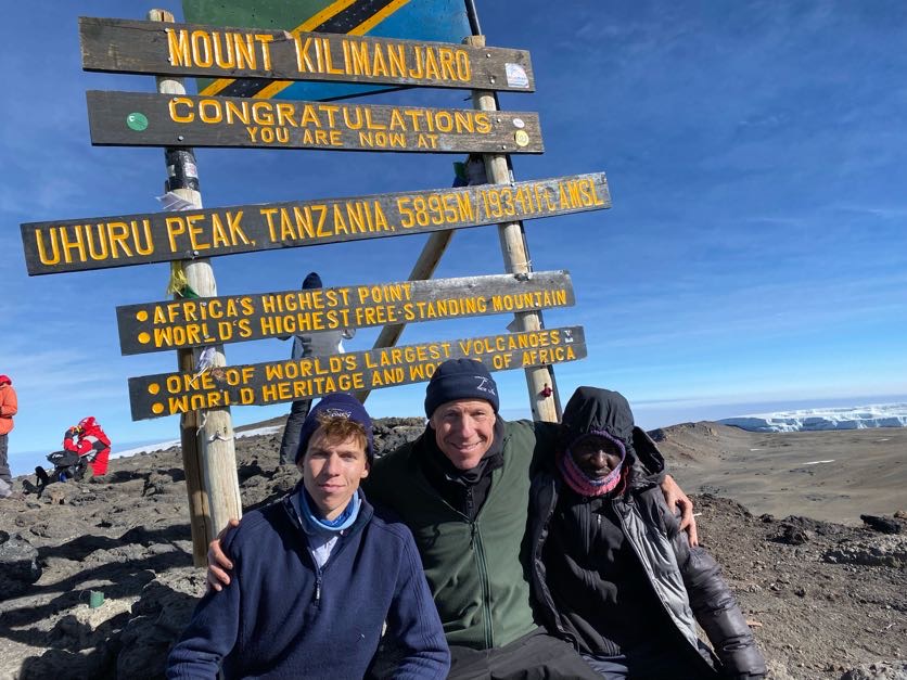 Roger M. Uhuru Peak, Kilimanjaro summit, group pic