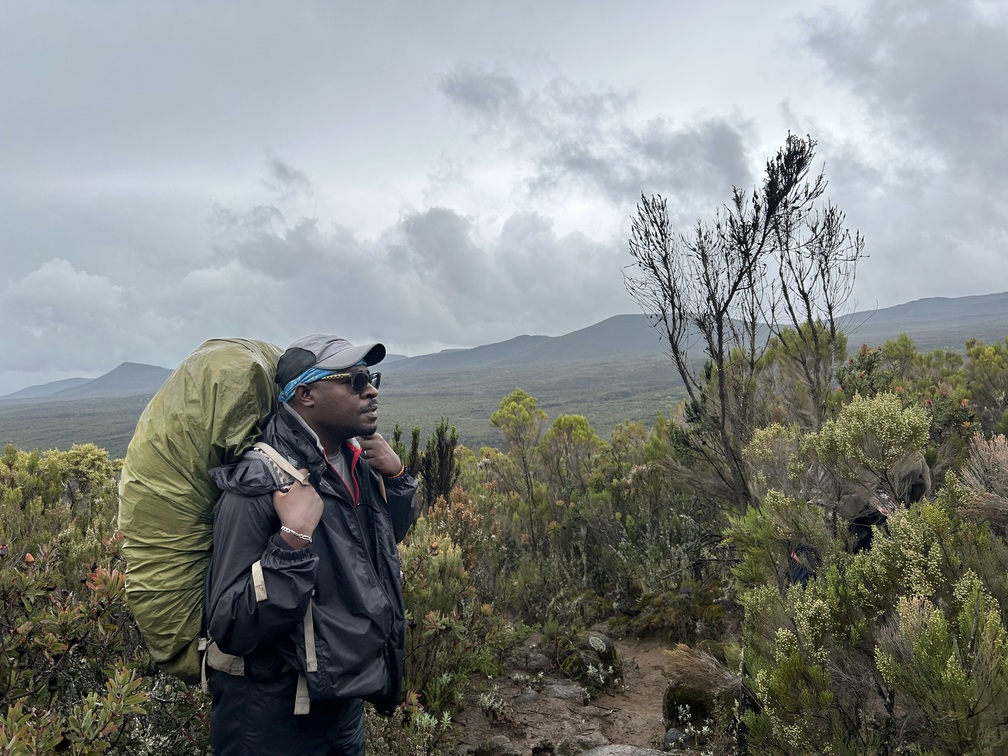 Romy. S. Robert in moorland of Kilimanjaro
