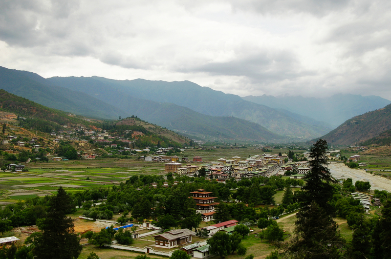 Ours. Paro Valley and city in summer