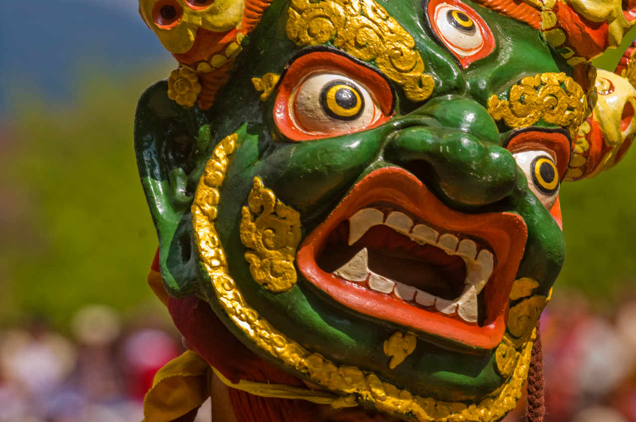 Ours. S. Masked dancer at Paro Tshechu, Bhutan festival