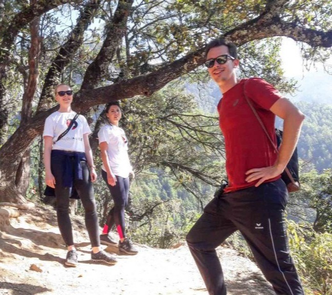 Trekkers on path to Tiger's Nest Monastery