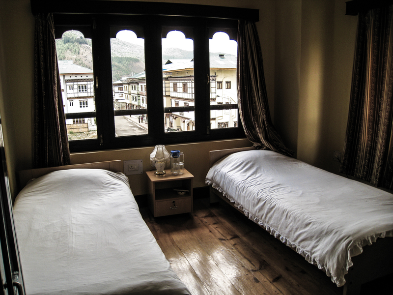 Ours. Twin bedroom, 3-star hotel, Paro hotel, Bhutan accommodation