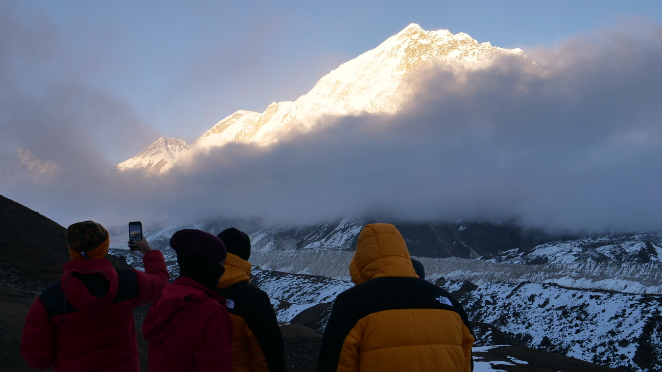 View from hill opposite Pyramid on EBC trek