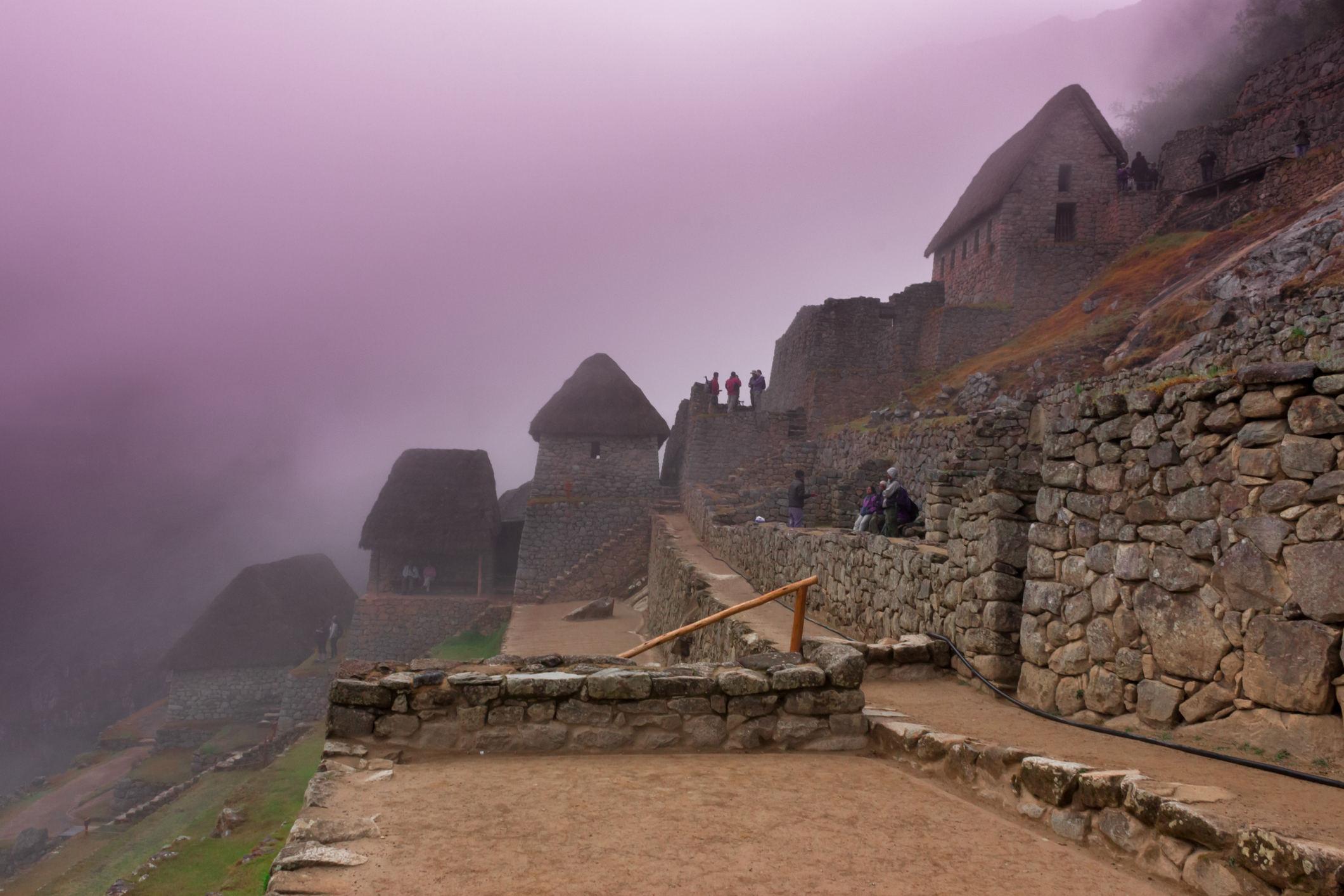 Ruins of Machu Picchu in the morning mist