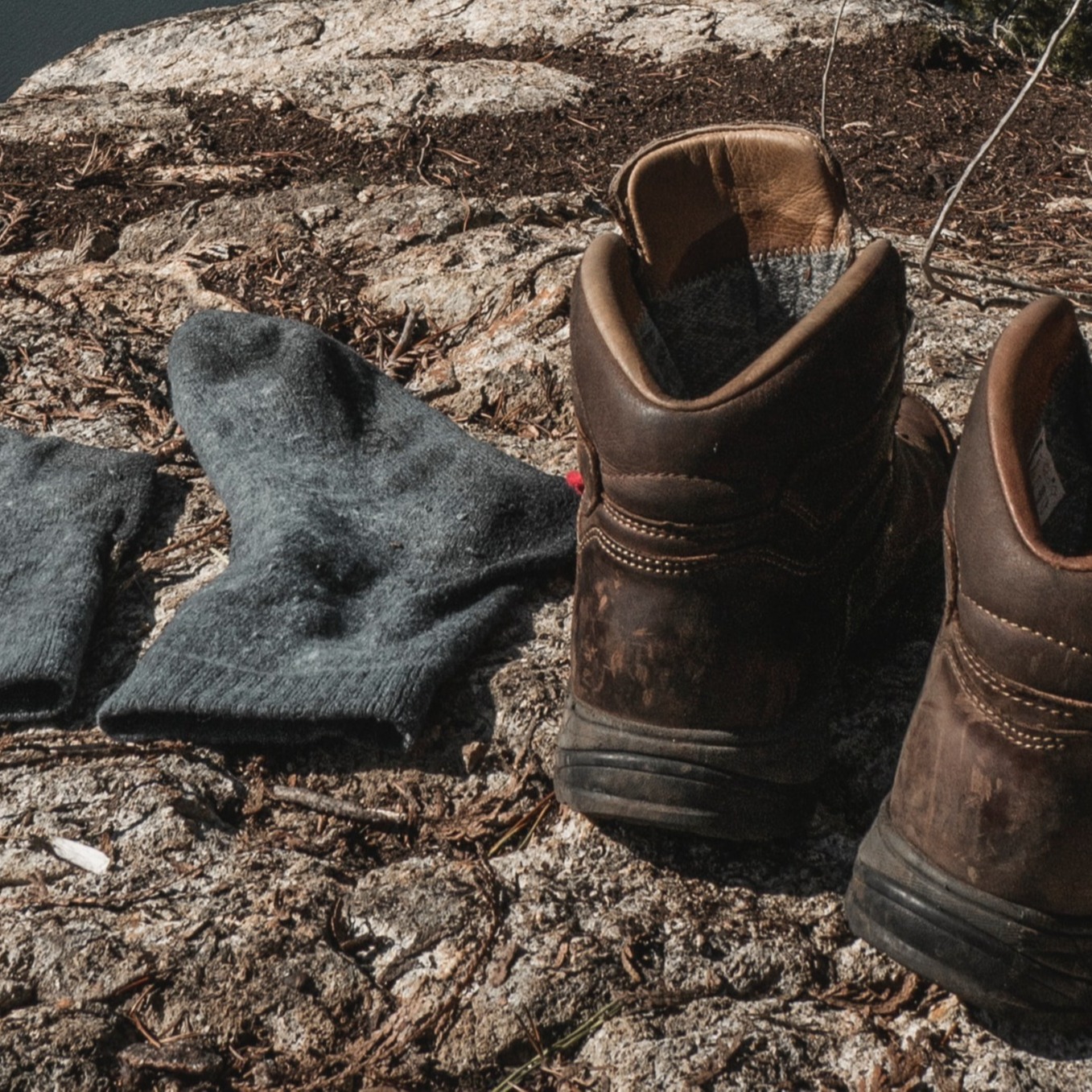 Hiking socks and boots