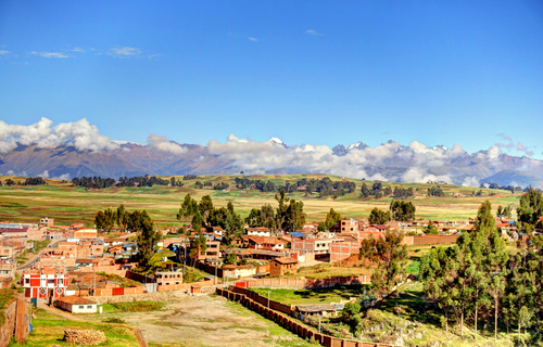 Ours. Aerial view of town of Chincheros, Sacred Valley, Peru 
