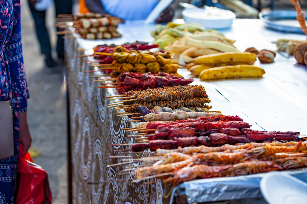 Ours. Street food Forodhani on the waterfront, Stone town, Zanzibar.