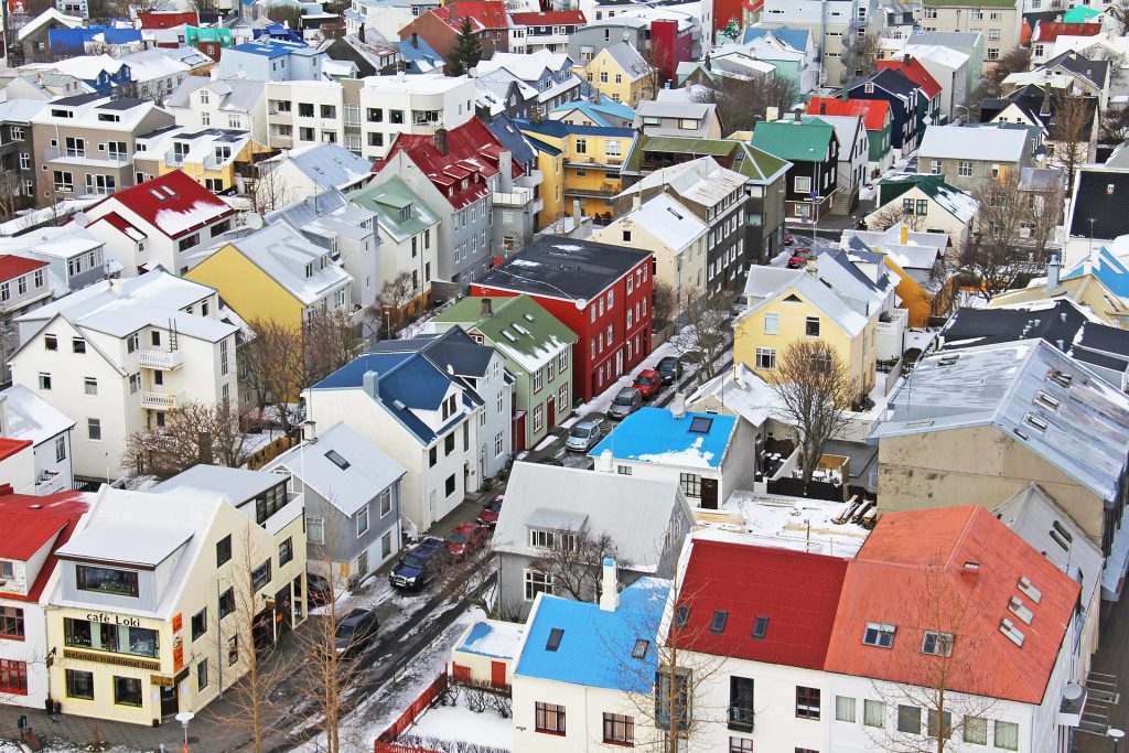 Aerial-view-of-Reykjavík-Iceland