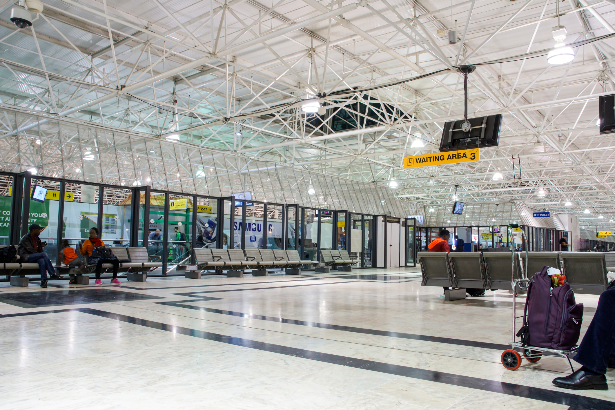 A waiting area inside Addis Ababa International Airport, Ethiopia