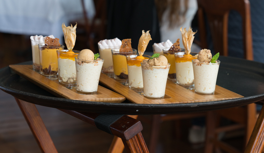 Ours. Lima Peru dessert tray in a restaurant