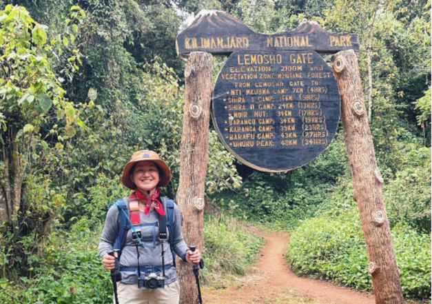 Jillian Tofukuji at Lemosho Gate, Aug 2022 Kilimanjaro climb