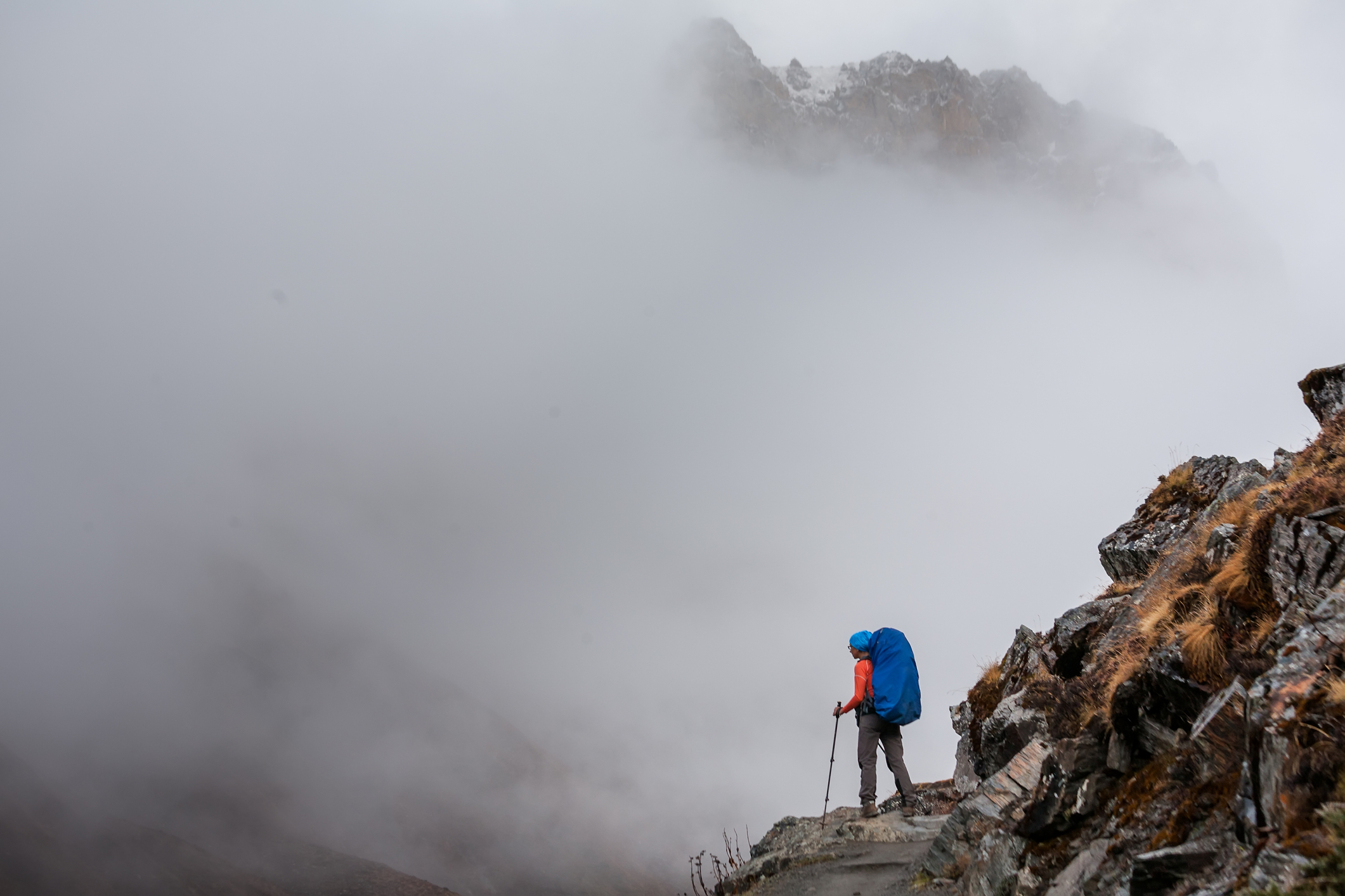 Trekker on Annapurna Circuit, Nepal