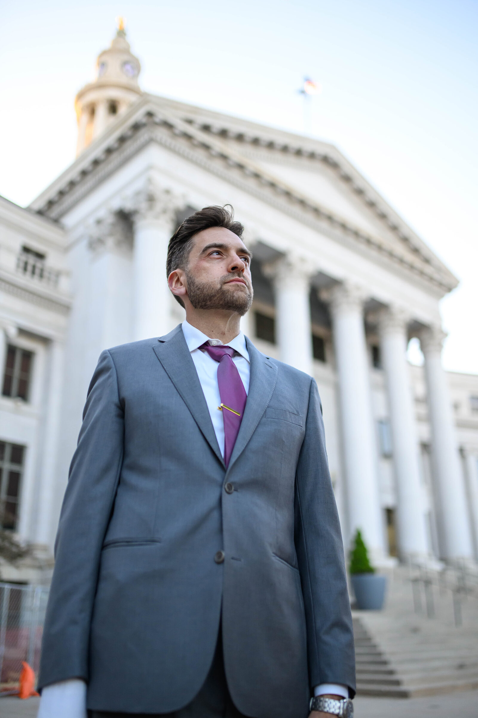 Dylan Unger outside the Denver City and County Building