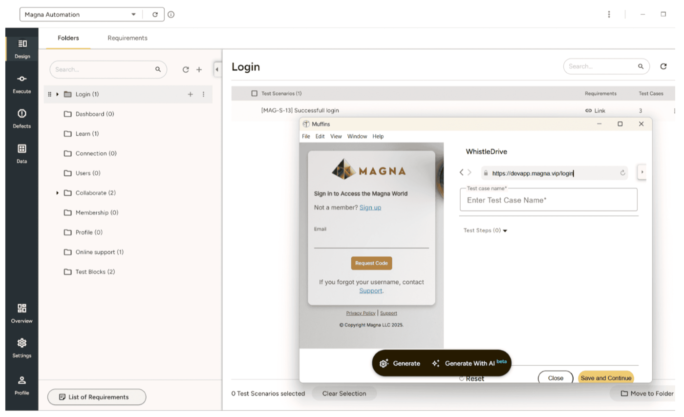 Pantalla de inicio de sesión de Magna World solicitando correo electrónico, ofreciendo enlaces de registro y soporte