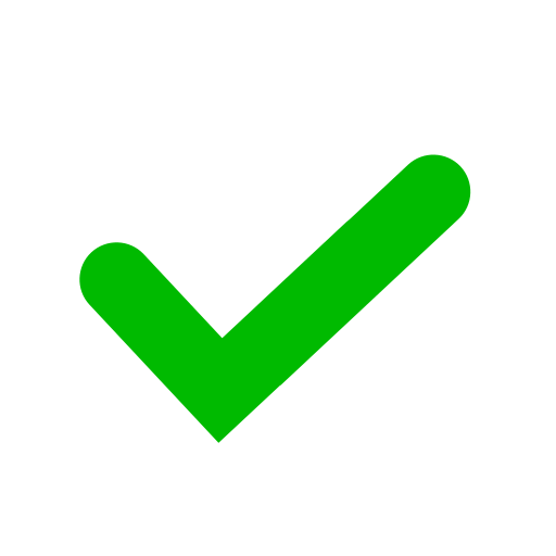 Green checkmark symbol on transparent background.