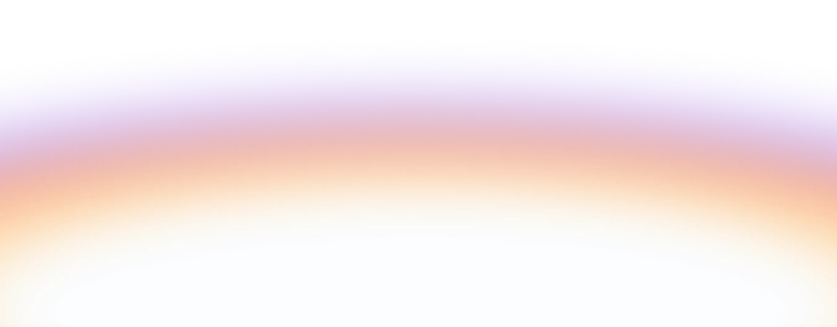 Abstract gradient background with radial blur transitioning from white and peach at the bottom to purple and blue at the top.