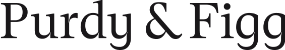 Purdy & Figg logo text in black serif font.
