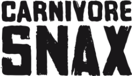 Black bold text logo reading 'CARNIVORE SNAX' on a transparent background.