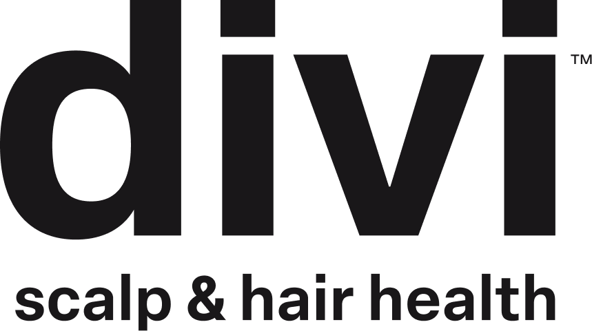 Divi logo with the tagline 'scalp & hair health' underneath.