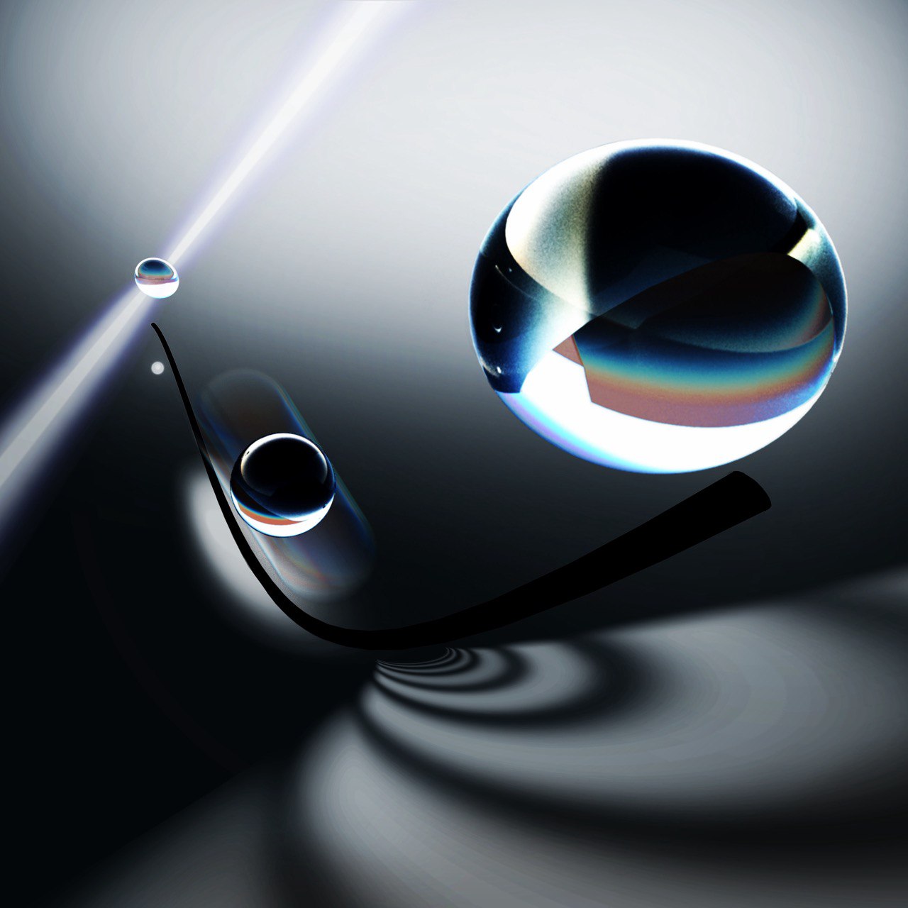 Macroscopic Quantum Superpositions via Dynamics in a Wide Double-Well Potential - now published in Physical Review Letters. The image illustrates a nano glass bead, initially trapped in an optical tweezer and subsequently propagating through a 1-dimensional dark potential in which its quantum state becomes delocalized, creating a macroscopic quantum superposition.