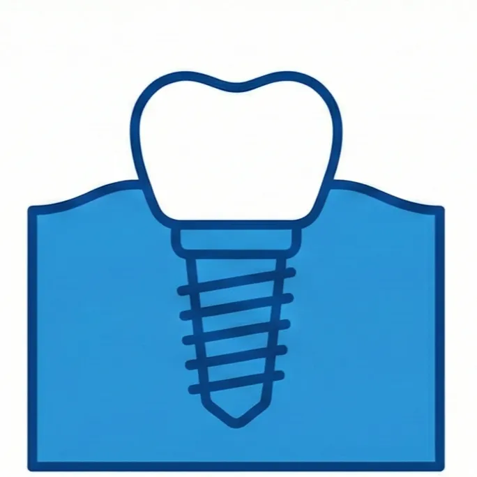 icône de l'implant dentaire qui remplace la racine de la dent