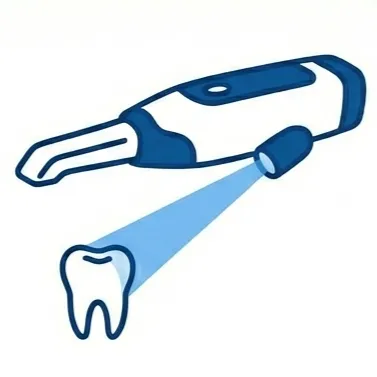 icône de l'empreinte optique ou numérique permettant de filmer et d'enregistrer la cavité buccale sans recourir à la pâte