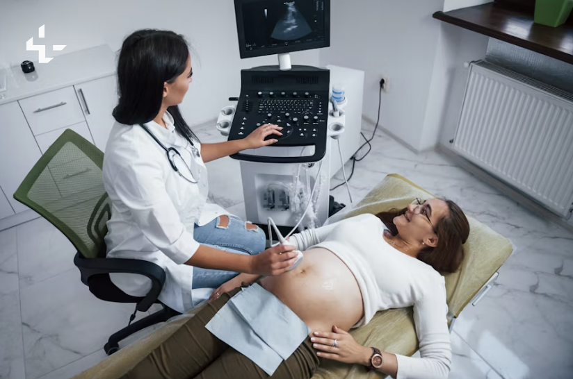 Ultrasound scan equipment in a medical room.