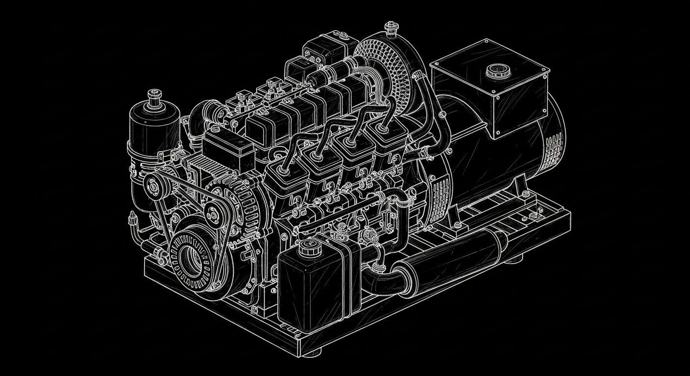 Professional generator in active commercial use at job site