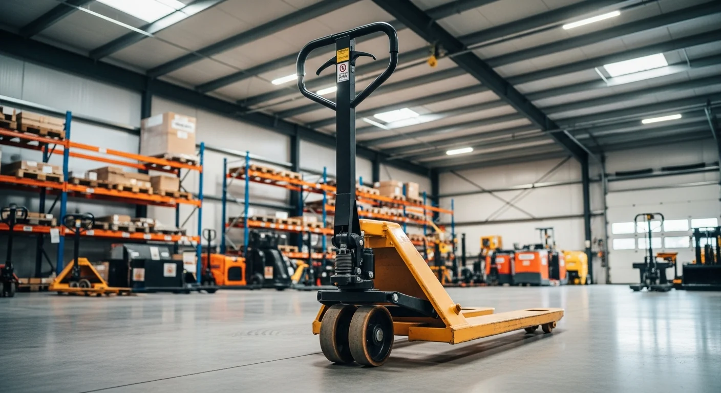 Professional Pallet Jack in active commercial use at job site