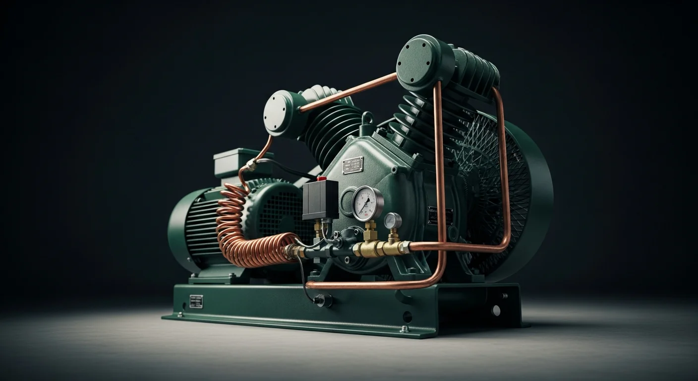 Professional Air Compressor in active commercial use at job site